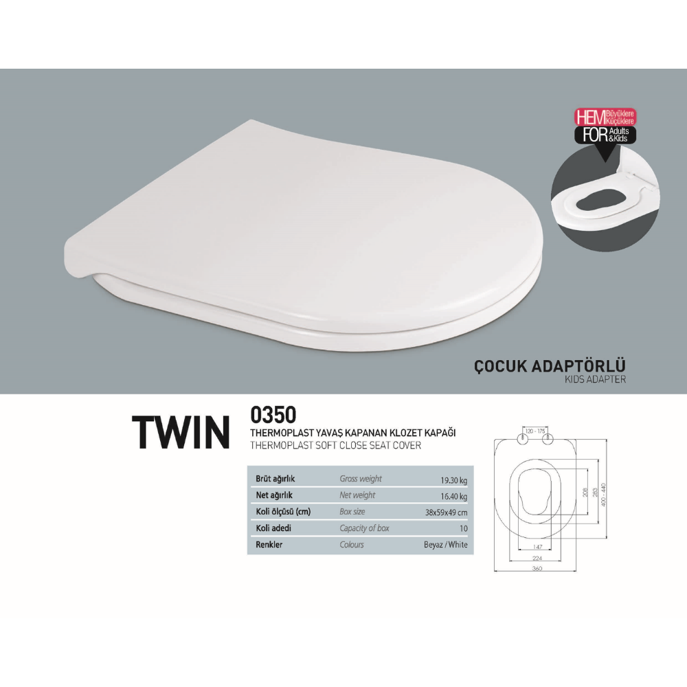 KLOZET KAPAĞI SOFT TWIN ÇOCUK/YETİŞKİN (10) ( NKP )