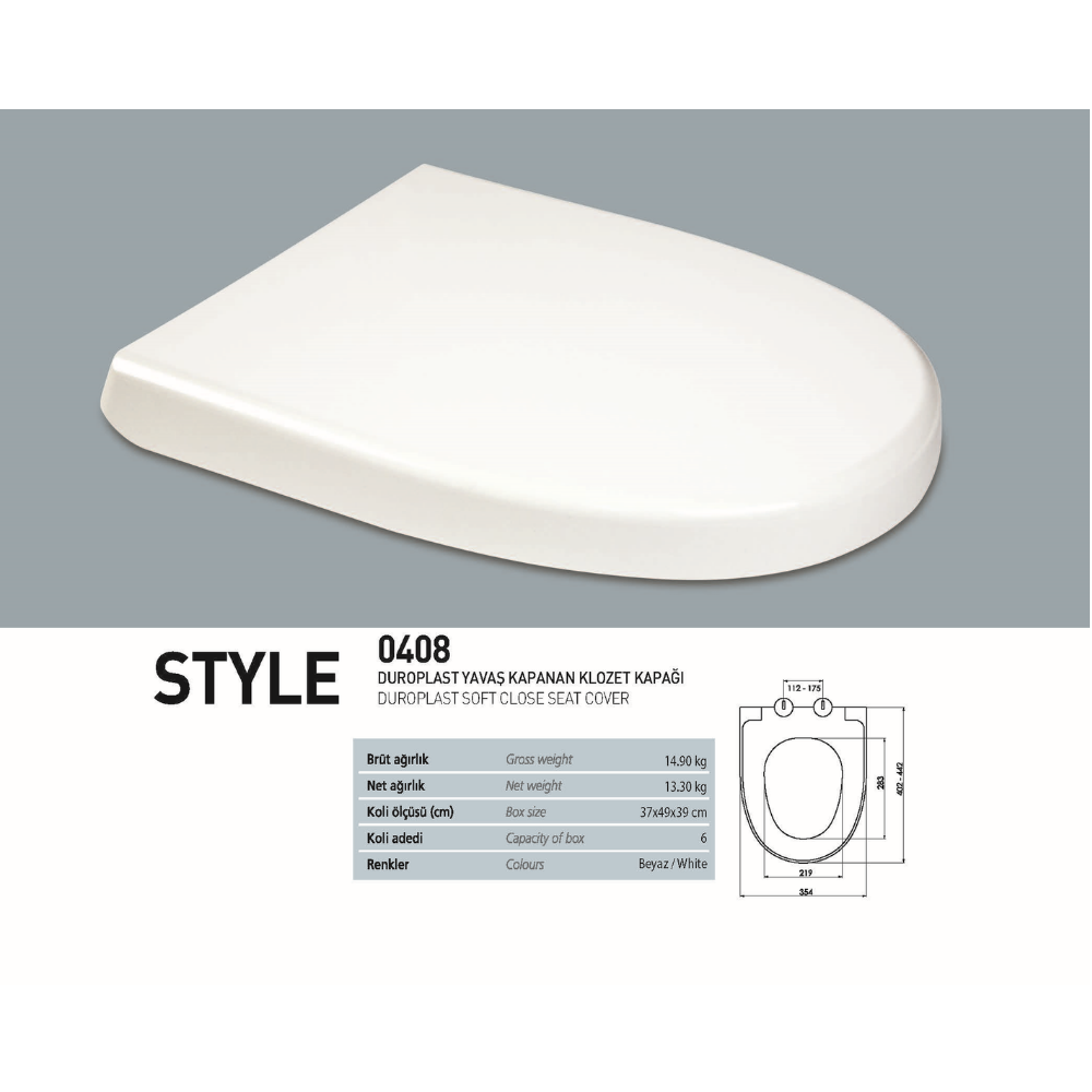 KLOZET KAPAĞI DUROPLAST SOFT STYLE (6) ( NKP )
