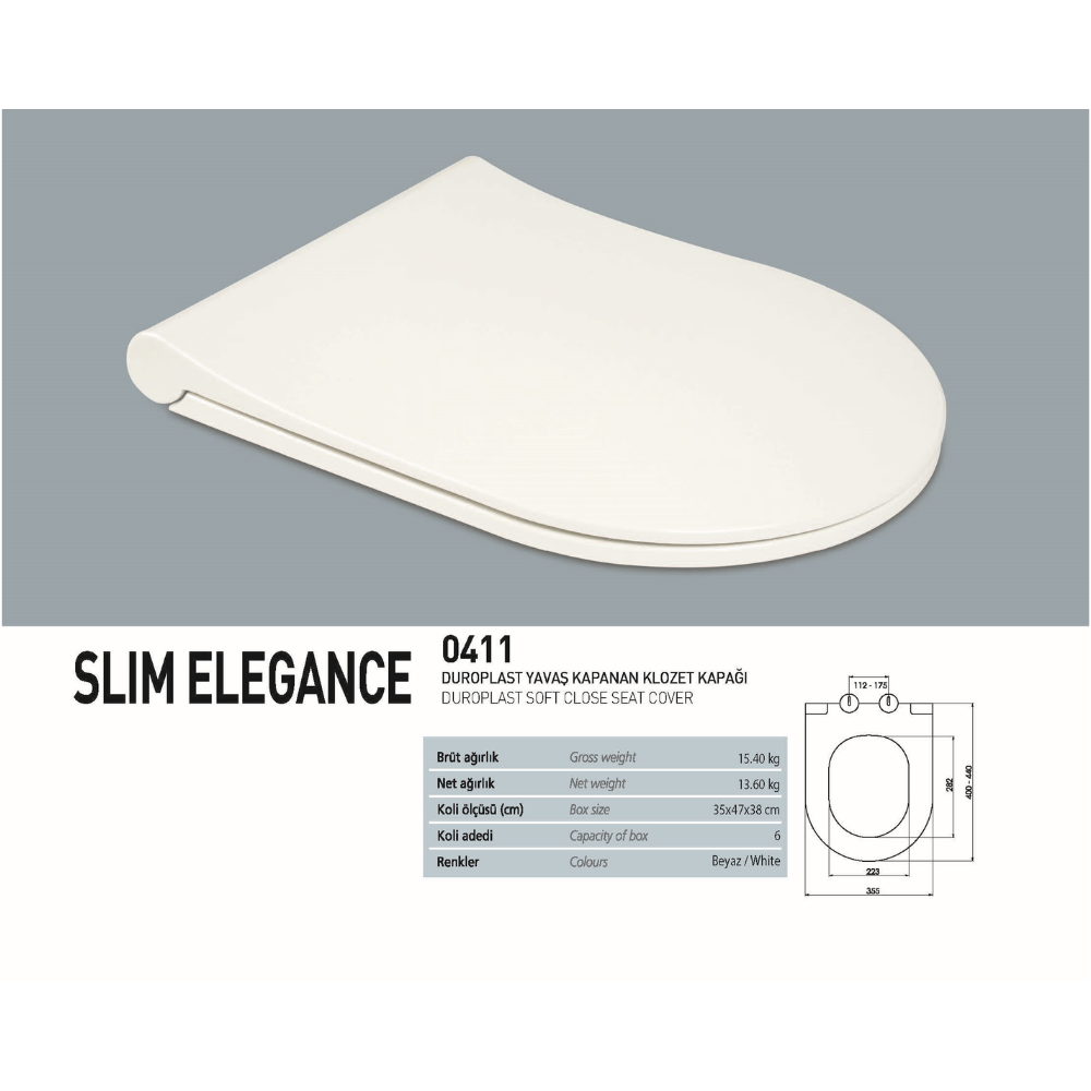KLOZET KAPAĞI SOFT SLİM DUROPLAST ELEGANCE (6) ( NKP )